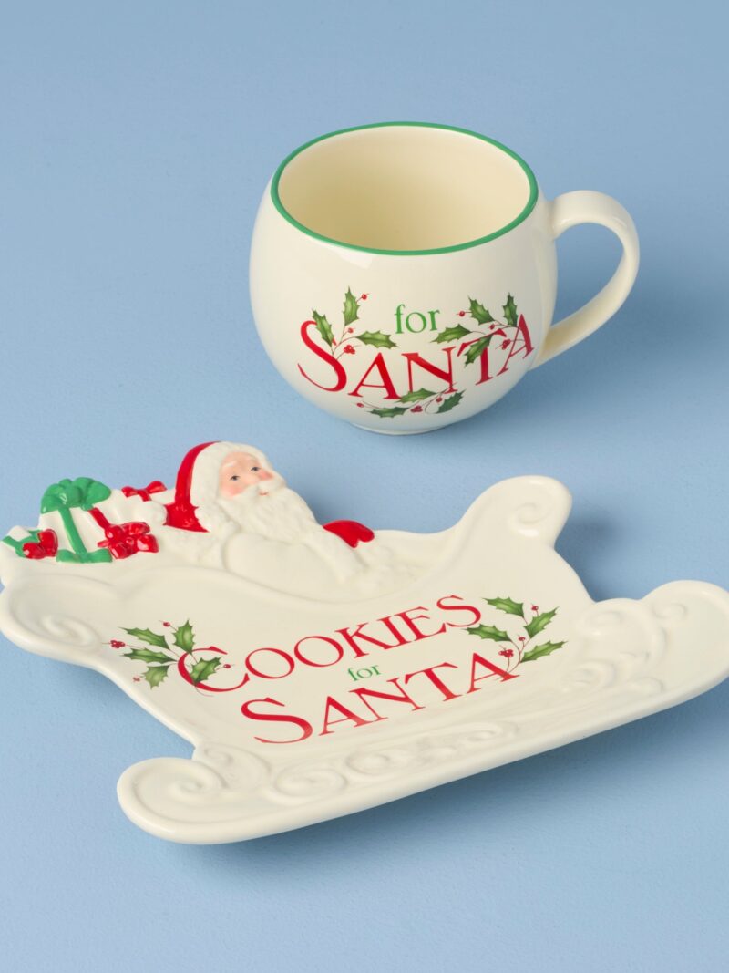 Holiday Cookies & Milk For Santa 2-Piece Set